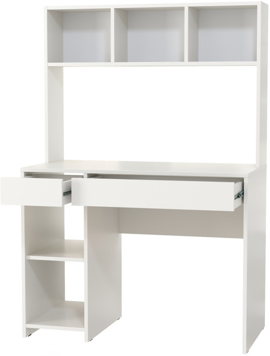 Стол компьютерный Комфорт 12.77F, цвет белый шагрень, ШхГхВ 100х49,8х147 см., универсальная сборка