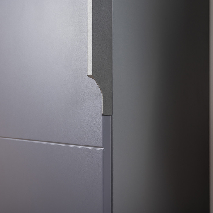 Октава Набор шкафов 49, цвет белый шагрень/серый графит/дуб крафт золотой/фасады МДФ белый шагрень/серый графит, ШхГхВ 96,6х35,3х197,6 см., ун. сб.