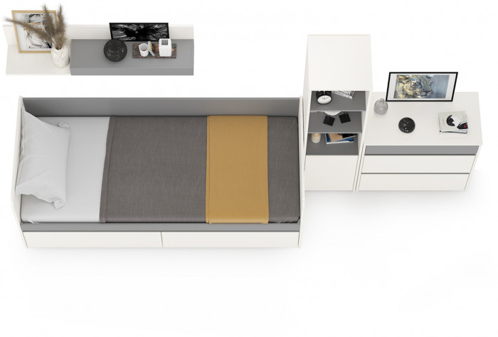 Торонто Компоновка № 22, белый шагрень/стальной серый