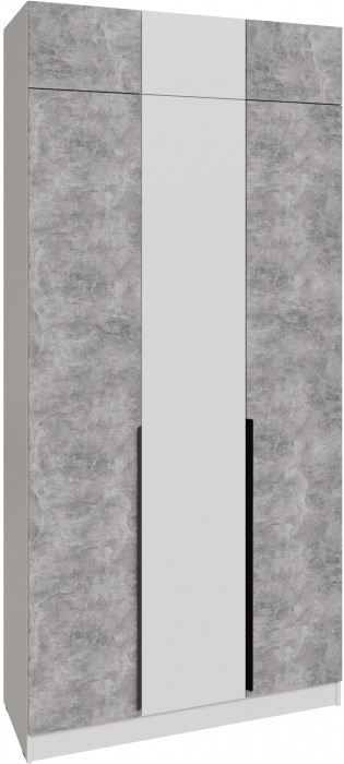 Шкаф 1,2 с антресолью Мадрид, Белый/Ателье светлое