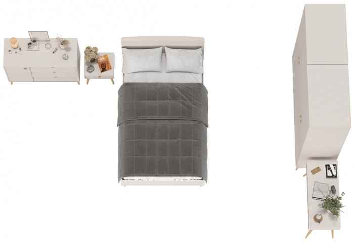 Афина Спальня 38-1200, цвет кашемир серый, сп.м. 1200х2000 мм., б/м, основание есть - фанера