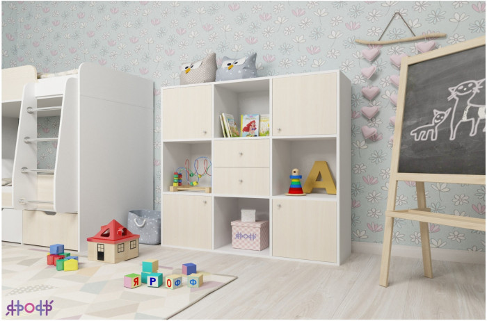 Стеллаж Джери (Винтерберг/Голубой)