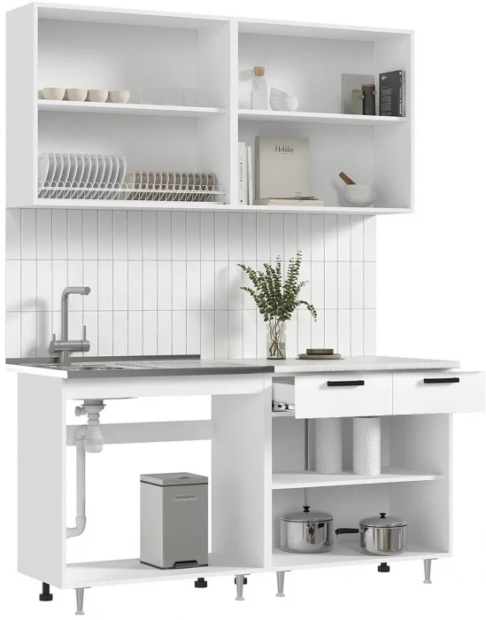 ЛДСП Кухня Рио NEW 1,6м юкон/белый