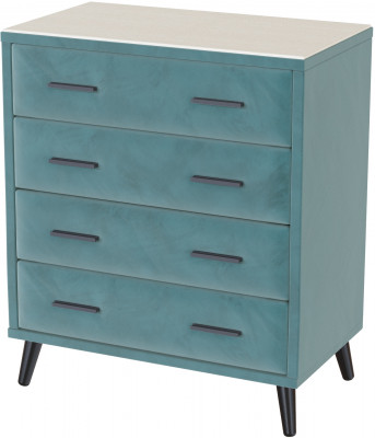 Комод интерьерный Пай бирюза/мдф клен кремовый