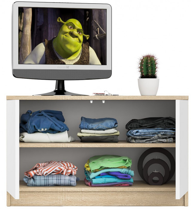 Мори Тумба/антресоль МА900.1, цвет дуб сонома/белый, ШхГхВ 90,4х50,4х54,6 см., подходит для шкафа МШ900.1