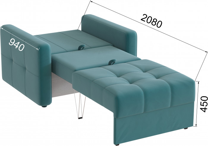 Кресло-кровать Брэй, Бирюза