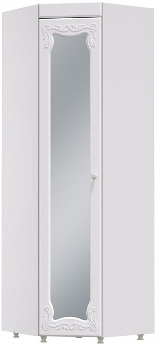 Шкаф угловой (гл.410) с зеркалом Италия ИТ-66 белое дерево