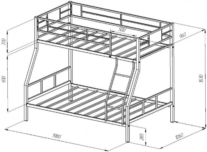 Двухъярусная кровать Гранада 1КВ (Венге, Коричневый)