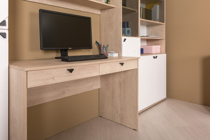 КР100 Бостон 12.69 Стол компьютерный, цвет дуб эндгрейн элегантный, ШхГхВ 115,2х57,2х76 см.