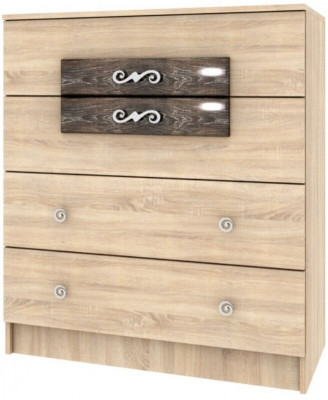 Мадлен Комод дуб сонома/МДФ дуб шале мореный