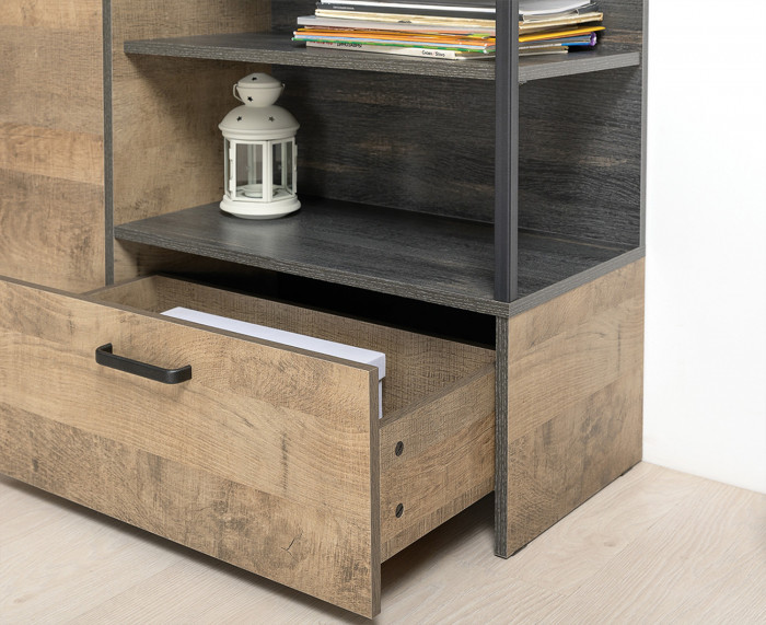 Трувор Прихожая 155, цвет дуб гранж песочный/интра, ШхГхВ 159х37х195 см., универсальная сборка