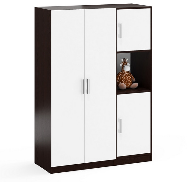 Шкаф С-МД-СК9Ш+Пенал С-МД-СК9П, венге/белый шагрень