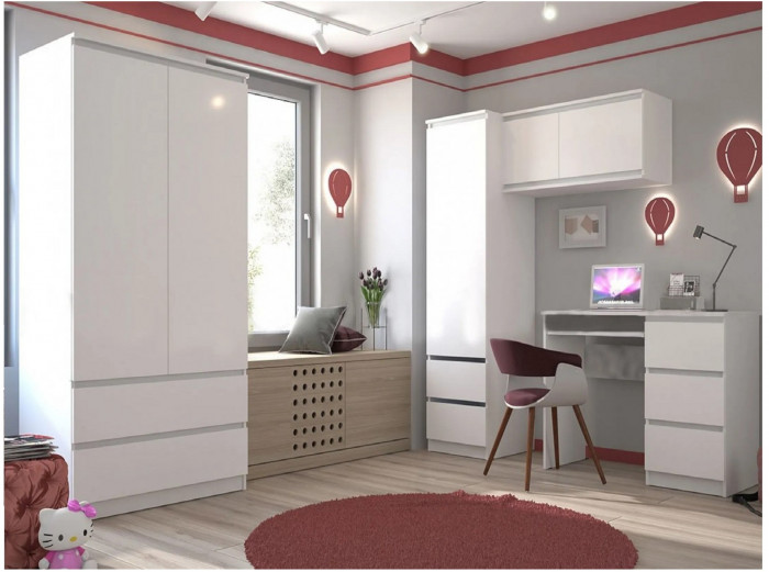 Модульная детская Челси, композиция 2 (Белый глянец, Дуб Сонома)