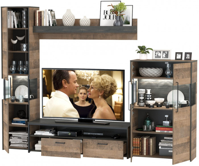 Трувор Гостиная 025, дуб гранж песочный/интра