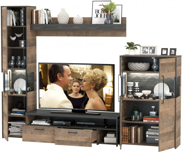 Трувор Гостиная 025, дуб гранж песочный/интра