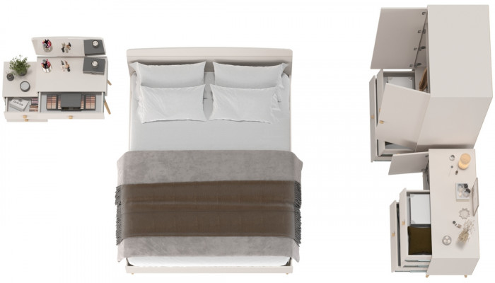 Афина Спальня 05-1600, цвет кашемир серый, сп.м. 1600х2000 мм., б/м, основание есть - фанера