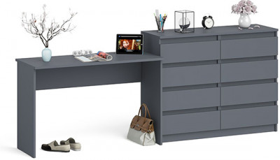 Мори письменный стол МСП1200.1 + Комод МК1200.8, графит