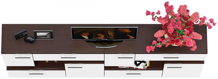 Две тумбы ТВ С-МД-С1-1000, венге/белый шагрень