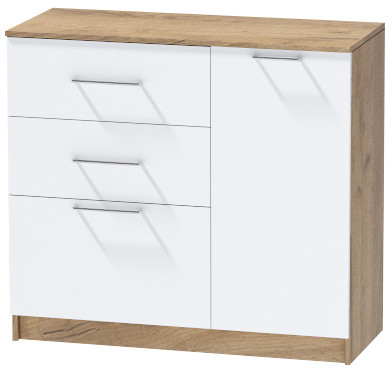 Комод №2 "Иннэс-7", Крафт золотой/Белый