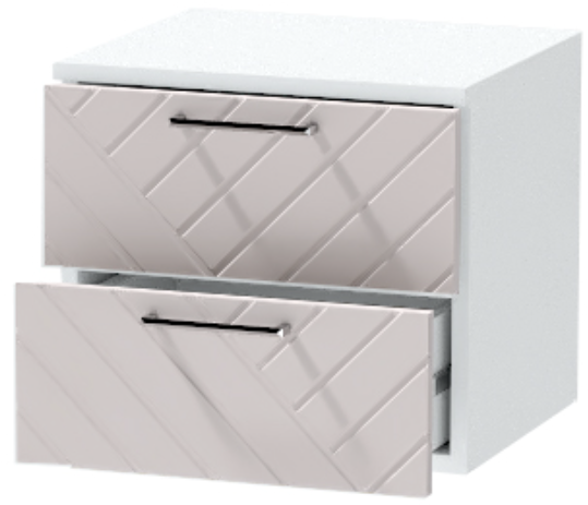 Тумба-6 прикроватная подвесная "Иннэс-7", Белый/Грэй софт