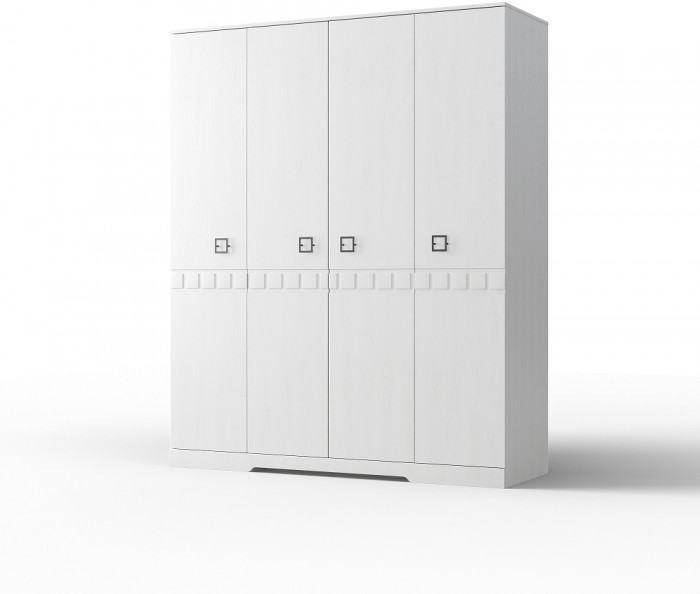 Модульная спальня "Римини" - Белый текстурный/Дуб полярный