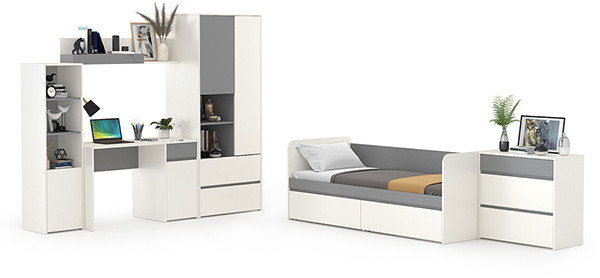 Торонто Компоновка № 27, белый шагрень/стальной серый