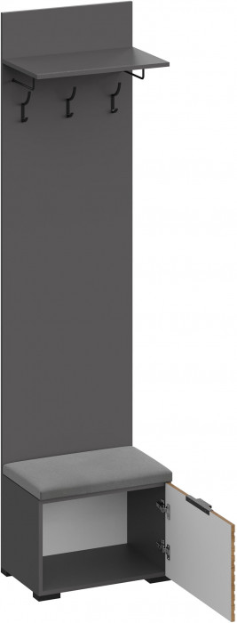 Модульная Прихожая Ома, набор №1, Графит/Дуб Тортуга, Simple 27