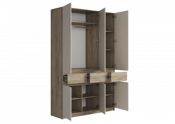 Шкаф Бостон ЛДСП ШК-002, крафт серый/кашемир