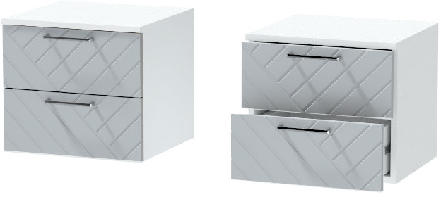 Тумба-6 прикроватная подвесная "Иннэс-7", Белый/Монблан Р-866