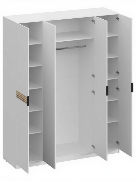 Модульная спальня Нао, набор №4, Дуб вотан/Белый (Профиль МДФ Дуб вотан)