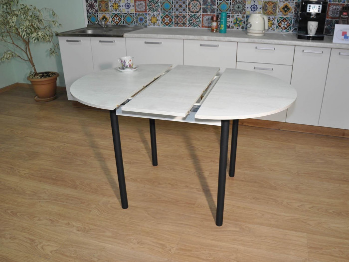 Стол обеденный Ники Черный / Бетон пайн белый