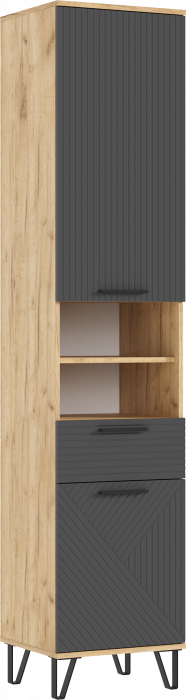 Флэш Прихожая, вариант №1, Браш графит/Дуб крафт