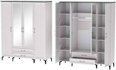 Шарм Шкаф Шк-4 Ясень Анкор Светлый/Рамка/Зеркало