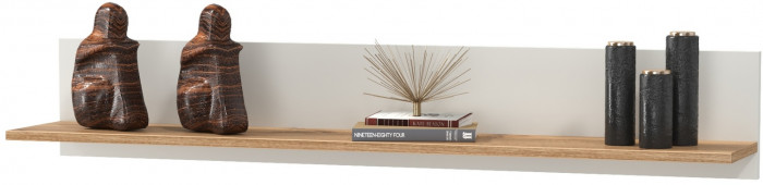 Остин 16.484 Полка, цвет белый шагрень/дуб крафт золотой, ШхГхВ 120х20х21,6 см.