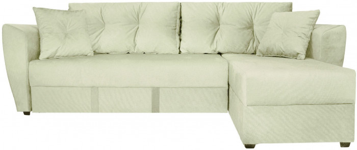 Диван-кровать угловой Амстердам Люкс, 150х200, еврокнижка, велюр, бежевый