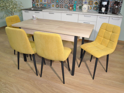 Обеденная группа Колорадо / Стул Х 4 шт. / Дуб Сонома/черный / бид 43