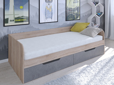 Кровать Астра одноярусная Сонома/Железный Камень