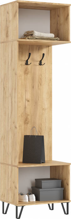 Флэш Прихожая, вариант №4, Браш графит/Дуб крафт