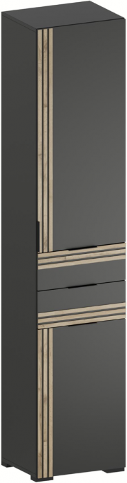 Модульная Прихожая Нао, набор №2, Графит/Графит, Дуб вотан, Simple 27